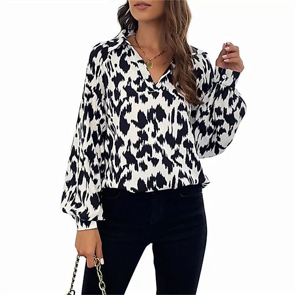 AFAZ New Trading UG Abendkleid Langarmhemd Damen-Langarmshirt mit Leoparden günstig online kaufen