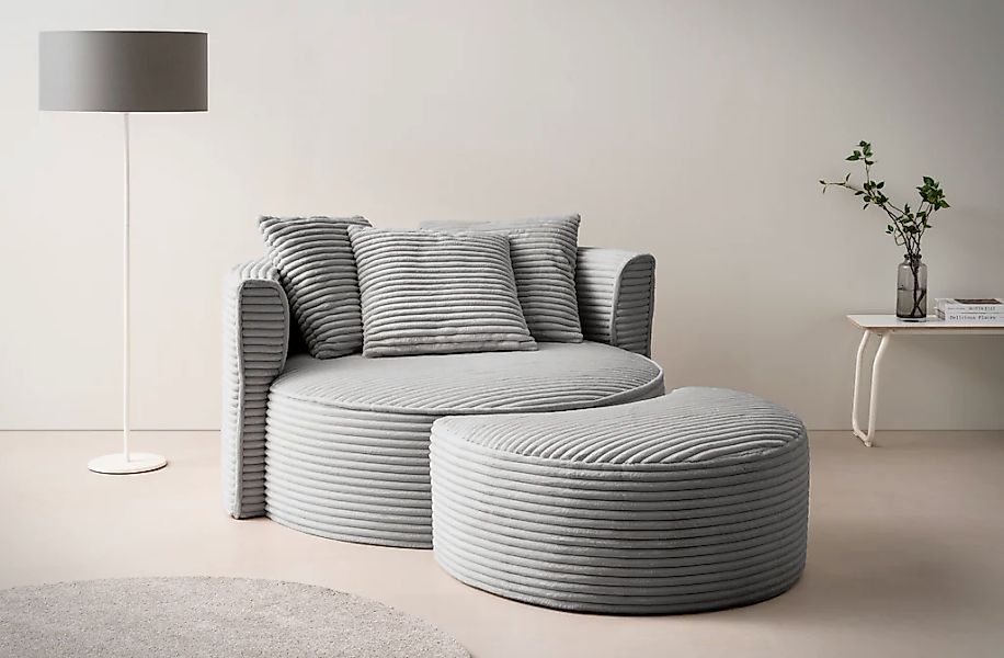 LeGer Home by Lena Gercke XXL-Sessel "ISALIE, Rundsessel mit Hocker, Lesese günstig online kaufen