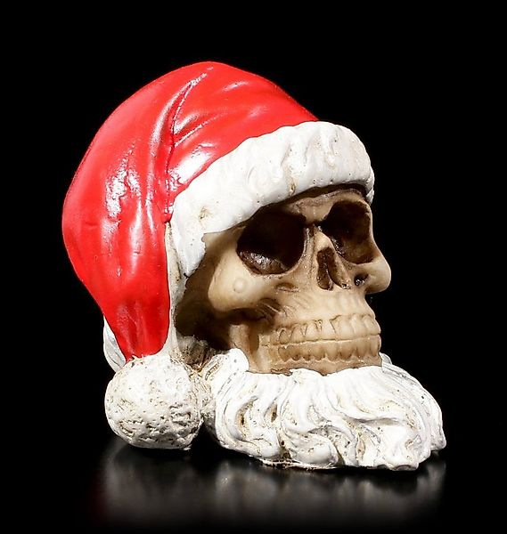 Figuren Shop GmbH Christbaumschmuck Totenkopf - Weihnachtsmann mit Bart - k günstig online kaufen