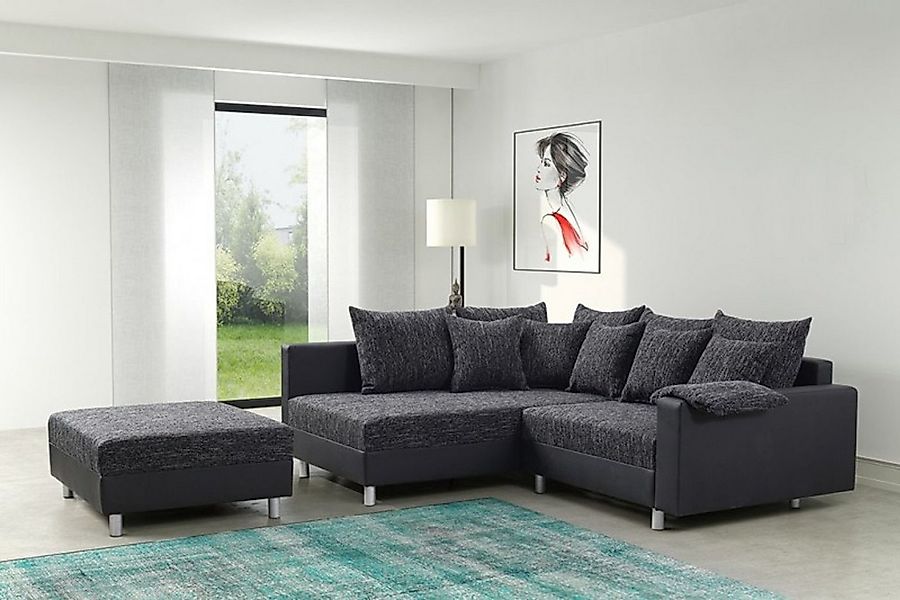 Küchen-Preisbombe Sofa Wohnlandschaft Couch Ecksofa Eckcouch schwarz Eckcou günstig online kaufen