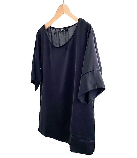 Zuckerwatte Satinbluse mit Rundhals und seitlichen günstig online kaufen