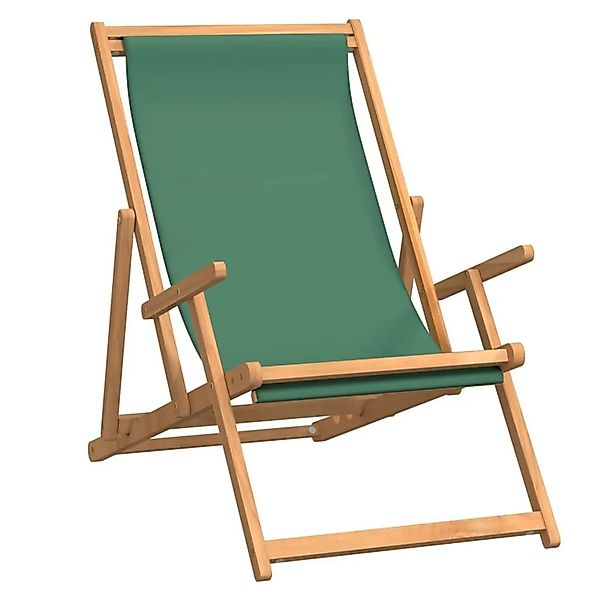 vidaXL Strandstuhl Klappbar Massivholz Teak Grün 317699 günstig online kaufen
