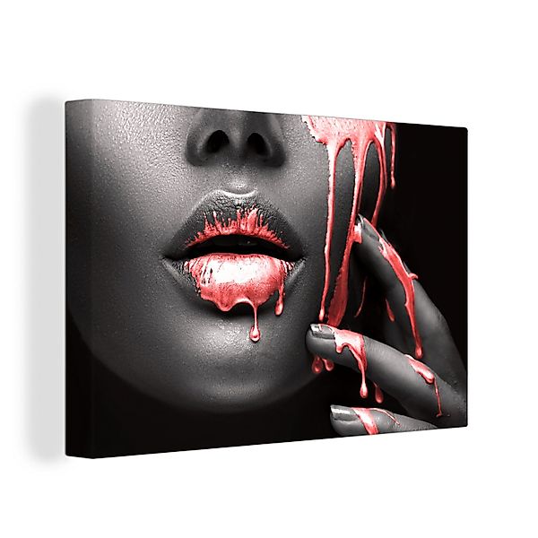 OneMillionCanvasses® Leinwandbild Lippen - Rot - günstig online kaufen