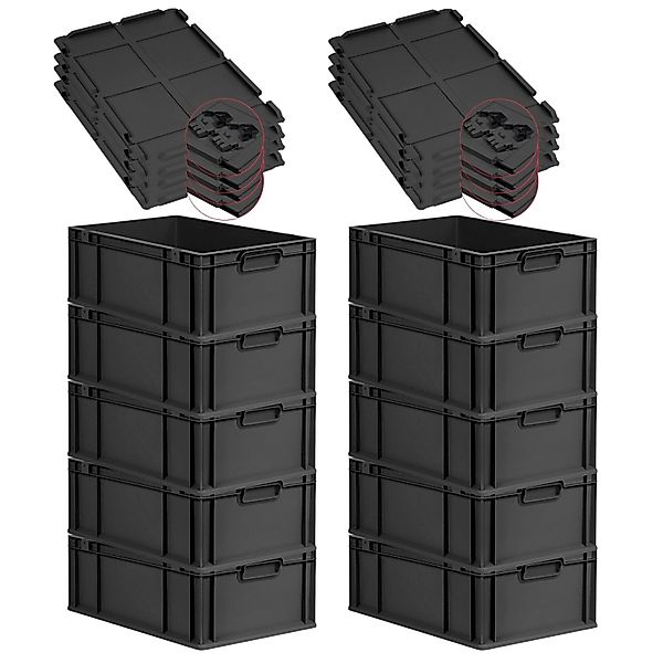 PROREGAL SuperSparSet 10x Eurobox Nextgen Grip Mit Scharnierdeckel Und Schw günstig online kaufen