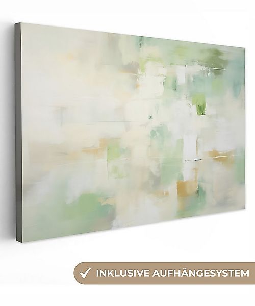 OneMillionCanvasses® Leinwandbild Abstrakt - Kunst - Weiß - Grün - Modern, günstig online kaufen