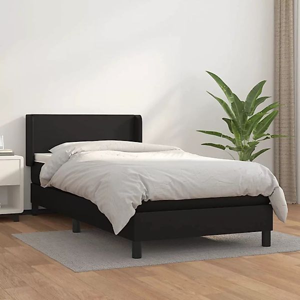 Vidaxl Boxspringbett Mit Matratze Schwarz 80x200 Cm Kunstleder günstig online kaufen