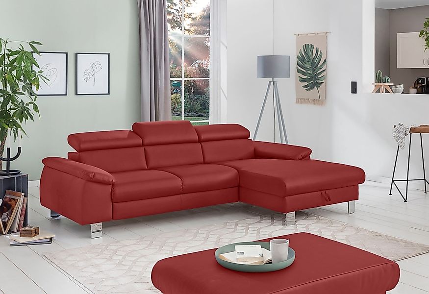 COTTA Ecksofa "Komaris L-Form, B: 244 cm" mit Kopfteilverstellung, optional günstig online kaufen
