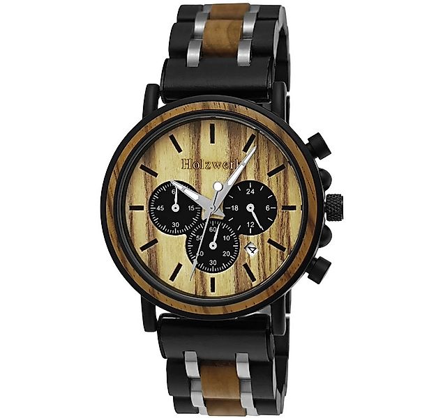 Holzwerk Chronograph BOCHOLT Herren Holz Armband Uhr mit Datum, schwarz, be günstig online kaufen