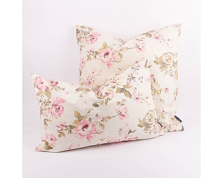 SCHÖNER LEBEN. Dekokissen Kissenhülle Classic Painted Rose ecru rosa div. G günstig online kaufen