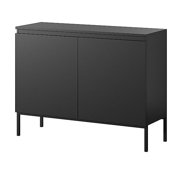 Selsey Sideboard BEMMI, 2-türig mit 4 Fächern, Metallgestell in Schwarz günstig online kaufen