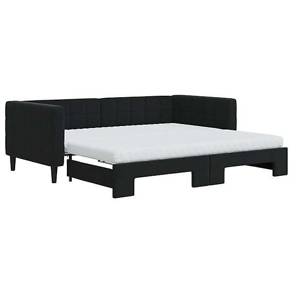 vidaXL Ausziehbett, Tagesbett Ausziehbar mit Matratzen Schwarz 90x190 cm Sa günstig online kaufen
