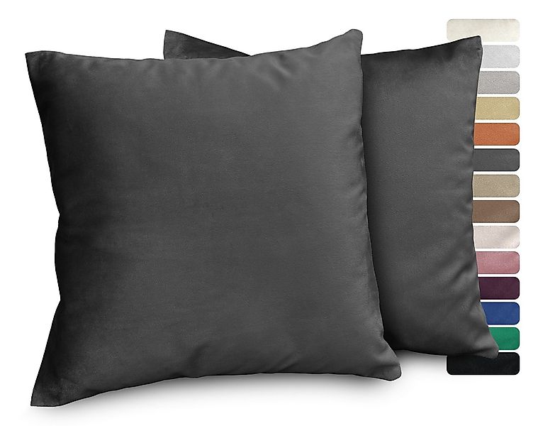 Beautex Kissenhüllen Samt Kissenhüllen 2er Set, Premium Kissenbezug, Sofa- günstig online kaufen