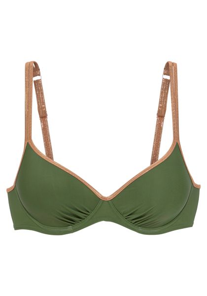 Bruno Banani Bügel-Bikini-Top "Milano" mit kupferfarbenen Paspeln günstig online kaufen