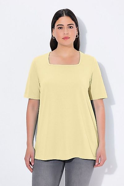 Ulla Popken T-Shirt T-Shirt A-Linie Carré-Ausschnitt Halbarm günstig online kaufen