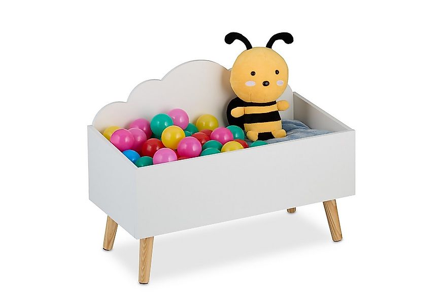 relaxdays Spielzeugtruhe Kindertruhe Wolken-Design günstig online kaufen
