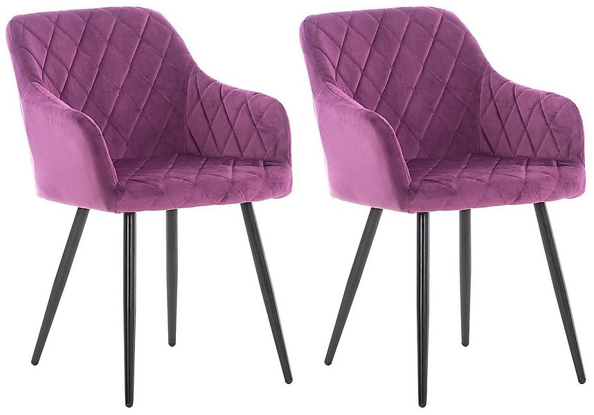 CLP Esszimmerstuhl Shila (2er Set, 2 St), Samt oder Stoff, mit Armlehnen günstig online kaufen