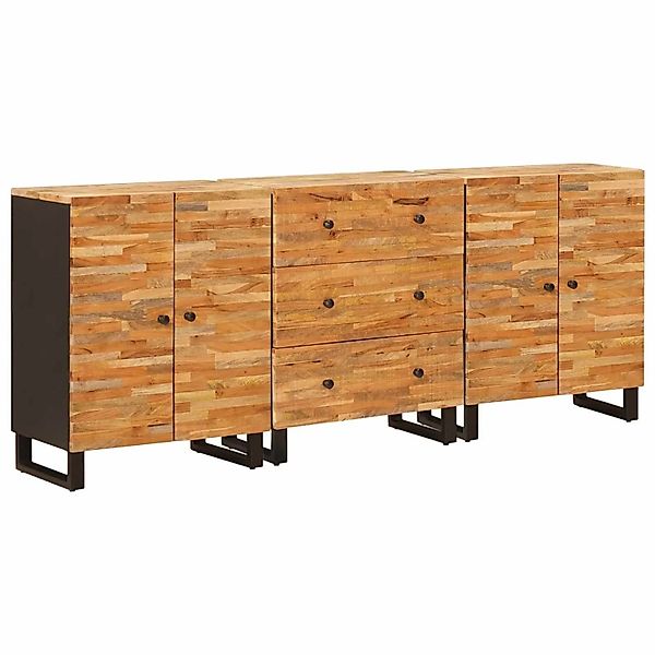 vidaXL Sideboard 3 Stk Braun 60 x 33 x 75 cm Massivholz Mango 3310101 günstig online kaufen