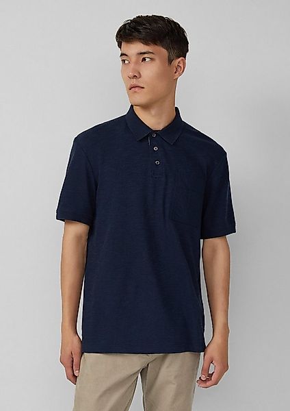 s.Oliver Kurzarmshirt Polo-Shirt Poloshirt mit Flammgarnstruktur und Brustt günstig online kaufen