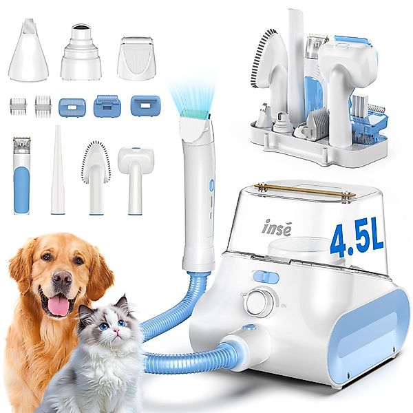 INSE Hundeschermaschine mit Tierhaar Staubsauger,4.5LStaubbehälter,5 in günstig online kaufen