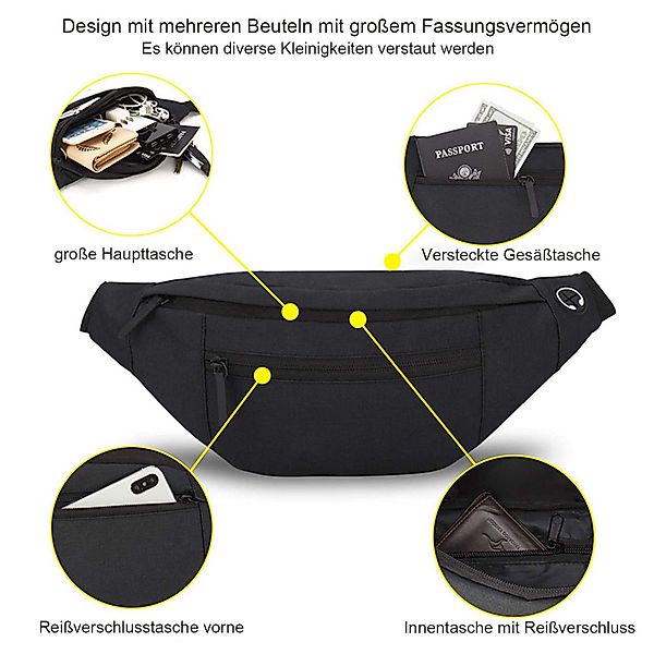 MODFU Gürteltasche Bauchtasche aus Nylon Crossbody-Sling günstig online kaufen