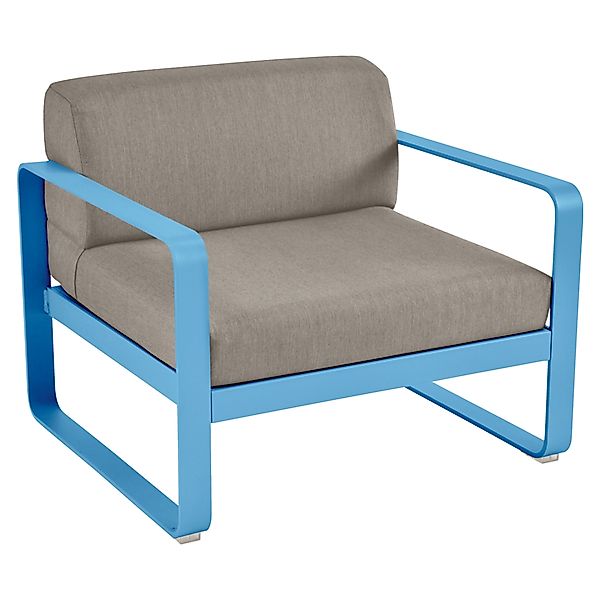 Bellevie Lounge-Sessel Outdoor E1 Maya-Blau B8 Taupegrau günstig online kaufen