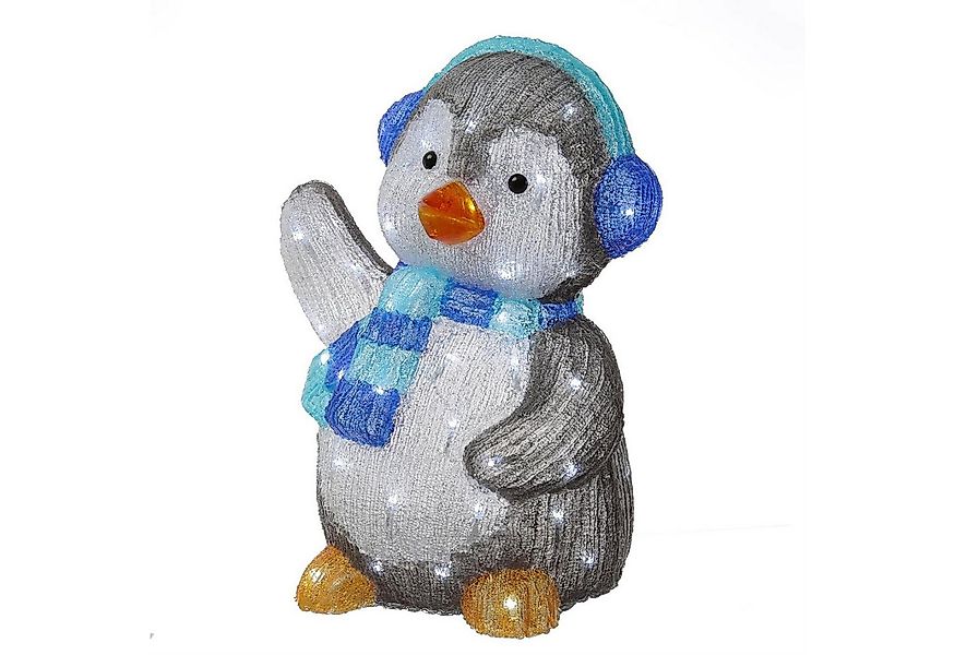 MARELIDA LED Dekofigur LED Pinguin mit Ohrenwärmer Acrylfigur Außen Weihnac günstig online kaufen