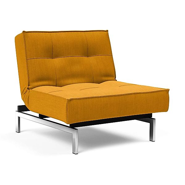 Innovation - Splitback Sessel Beine Chrom - gelb/Stoff 507 Elegance Burned günstig online kaufen