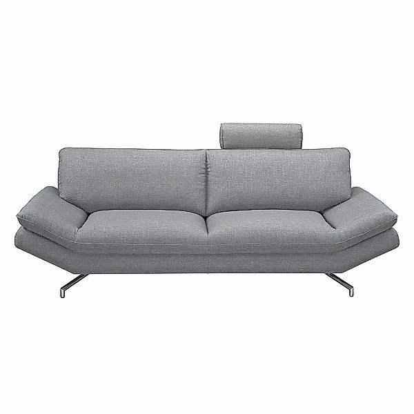 home24 loftscape Sofa Sharon 3-Sitzer Grau Webstoff 231x83x95 cm (BxHxT) Mo günstig online kaufen