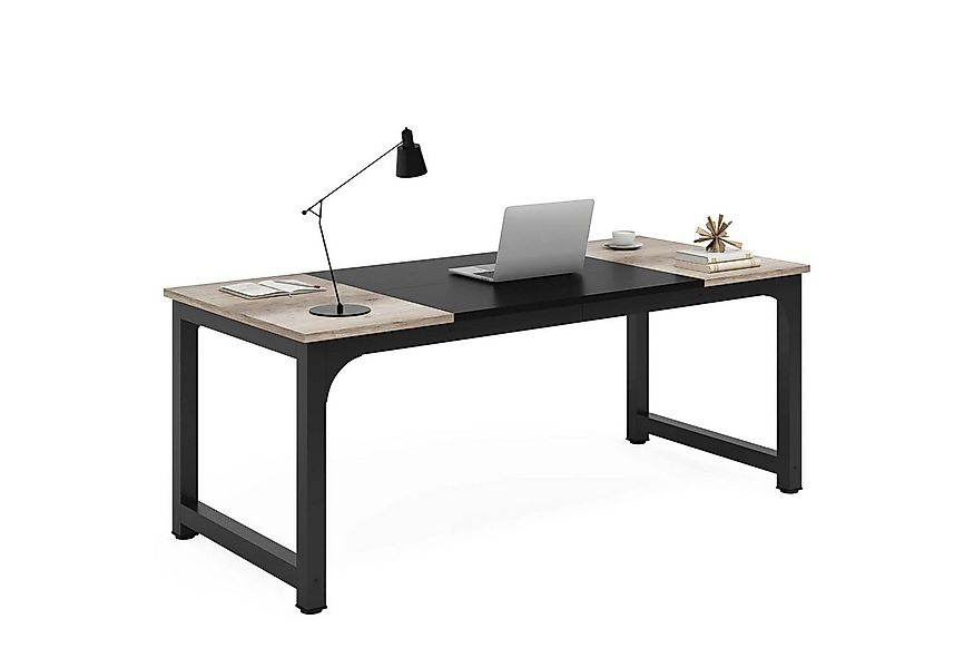 Tribesigns Schreibtisch 160/180x80 cm, großer Industrial Computertisch für günstig online kaufen