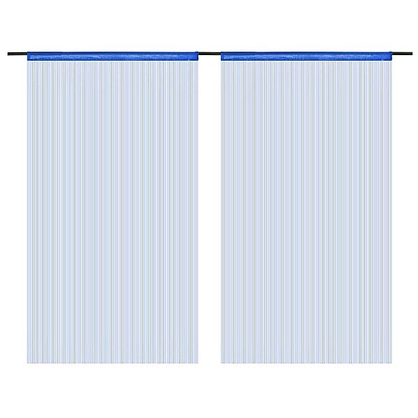 Fadenvorhänge 2 Stk. 100 X 250 Cm Blau günstig online kaufen