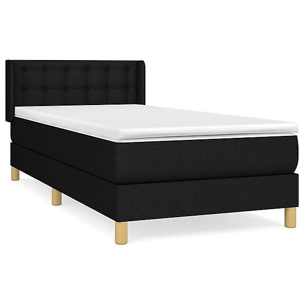 vidaXL Boxspringbett, Boxbett mit Matratze Schwarz 90x200 cm Stoff günstig online kaufen