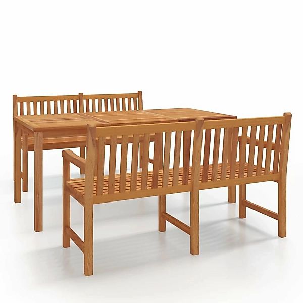 Vidaxl 3-tlg. Garten-essgruppe Massivholz Teak günstig online kaufen