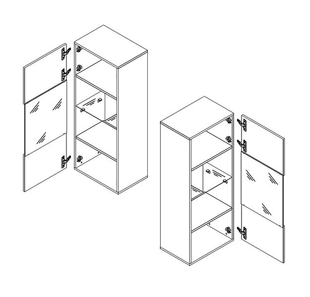 Lomadox Vitrine CAIRNS-132 in schwarz Hochglanz, Modern, grifflos günstig online kaufen