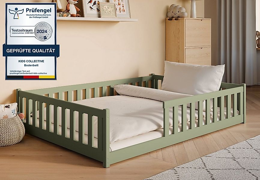 Kids Collective Kinderbett Bodenbett Bett mit Rausfallschutz & Lattenrost M günstig online kaufen