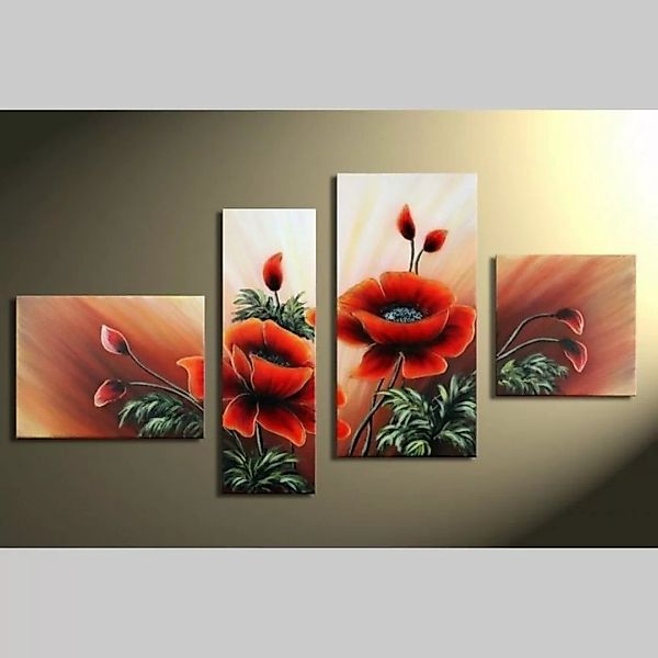 4 Leinwandbilder MOHN (4) 120 x 70cm Handgemalt günstig online kaufen