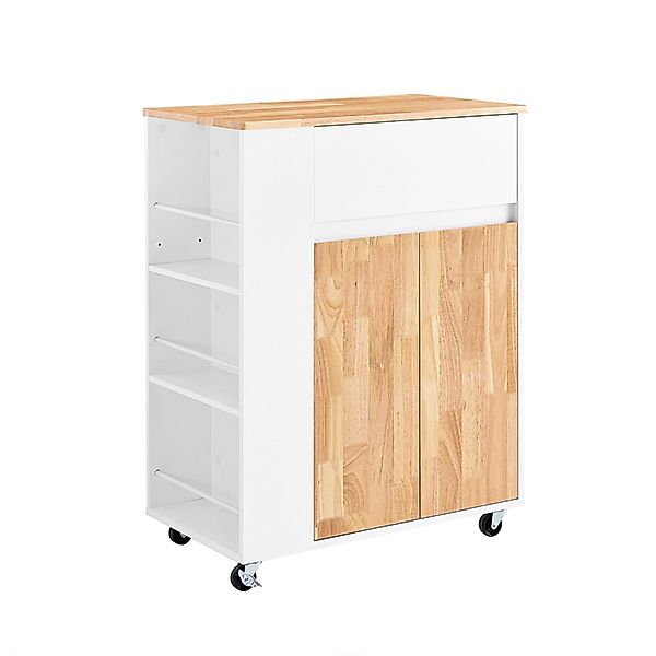 SoBuy Servierwagen Küchenwagen mit Schublade und Seitenregal Küchenschrank günstig online kaufen