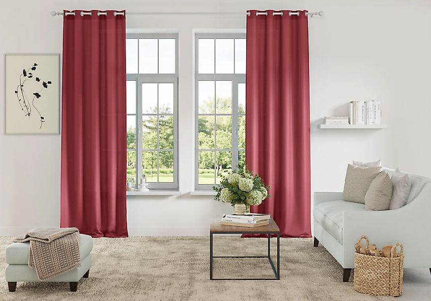 OTTO home Vorhang "Parry" Ösen 2 Stk. tlg. 2-er Set, blickdicht, monochrom, günstig online kaufen