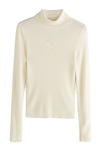 Next Strickpullover Gerippter Rollkragenpullover mit Wollanteil (1-tlg) günstig online kaufen