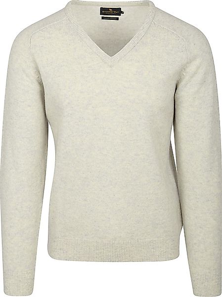 Steppin' Out Pullover V-Ausschnitt Lammwolle Greige - Größe M günstig online kaufen