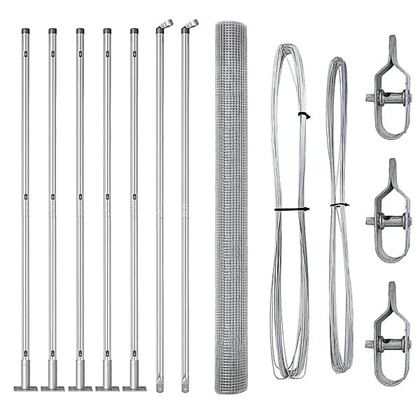 vidaXL Zaunpfosten Silber 10 x 1,4 m 19 x 19 mm Drahtgewebe Stahl 3352291 günstig online kaufen