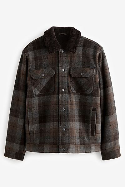 Next Kurzjacke Karierte Borg-Jacke mit Kragen günstig online kaufen