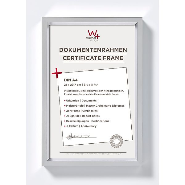 walther design Steel Style Kunststoff Bilderrahmen  21x29,7 cm Silber günstig online kaufen