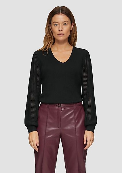 s.Oliver Longpullover Strickpullover Strickpullover mit semitransparenten günstig online kaufen