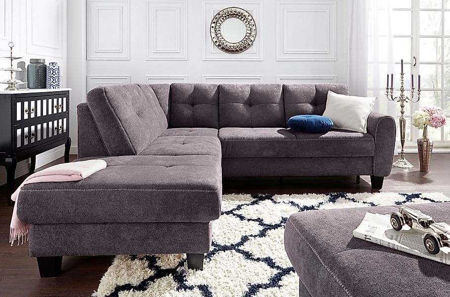 sit&more Ecksofa "Varese L-Form", mit Federkern, wahlweise mit Bettfunktion günstig online kaufen