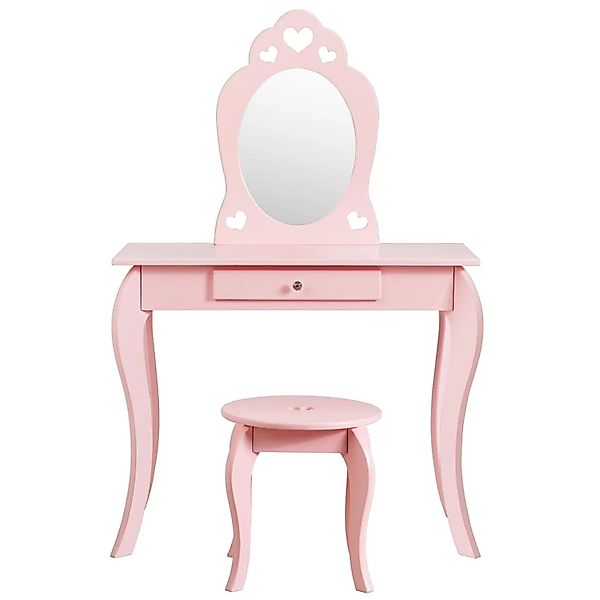 Costway Kinder Schminktisch 70 x 34 x 105 cm Rosa günstig online kaufen