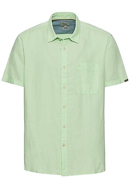 camel active Kurzarmhemd Kurzarm Hemd aus einem Leinen-Baumwoll-Mix günstig online kaufen
