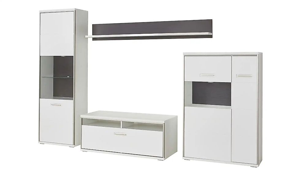 uno Wohnwand  Setto ¦ weiß ¦ Maße (cm): B: 282 H: 201 T: 51.0 Kommoden & Si günstig online kaufen