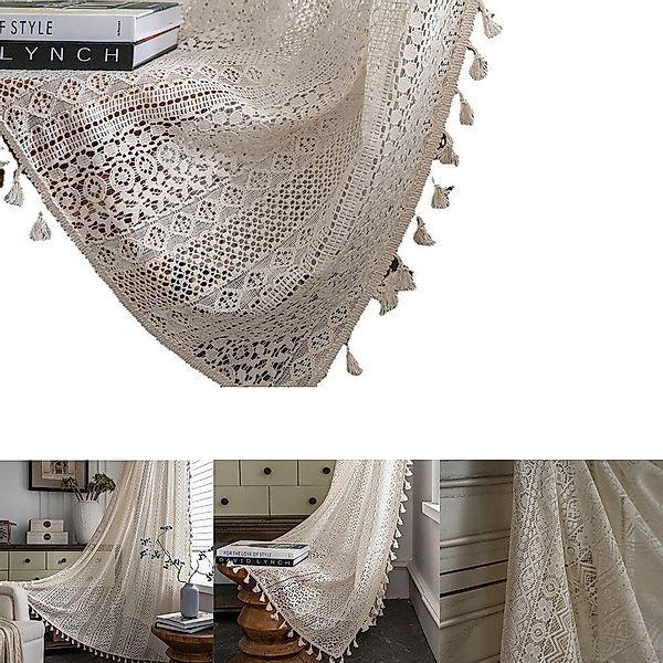 FELIXLEO Gardine Vorhang Boho Bohemien Vintage günstig online kaufen