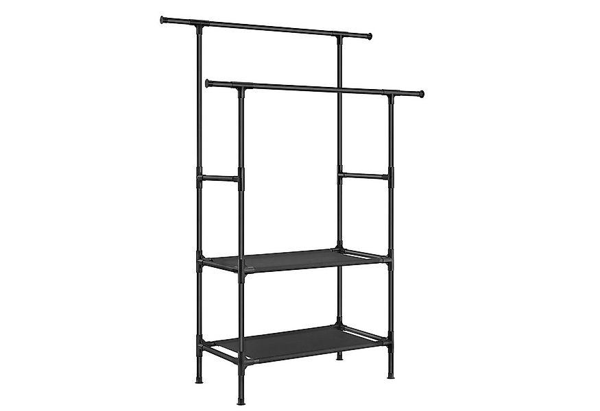 SONGMICS Kleiderständer, mit 2 Kleiderstangen, 2 Ablagen, bis 70 kg belastb günstig online kaufen