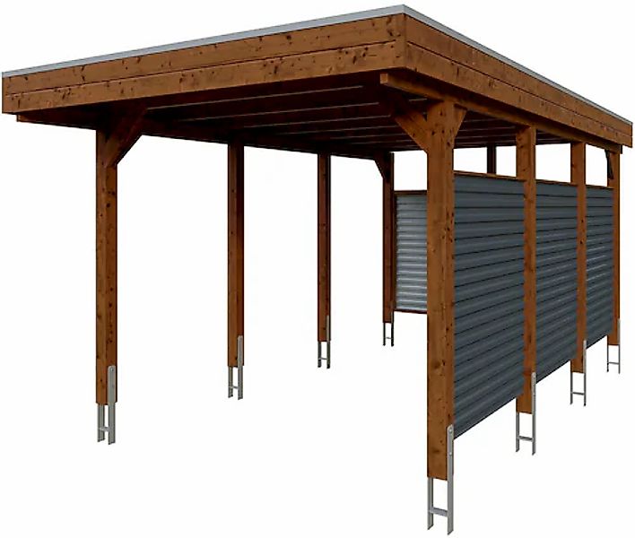 Skanholz Einzelcarport »Friesland Set 11« Massivholz 270 cm Nussbaum günstig online kaufen